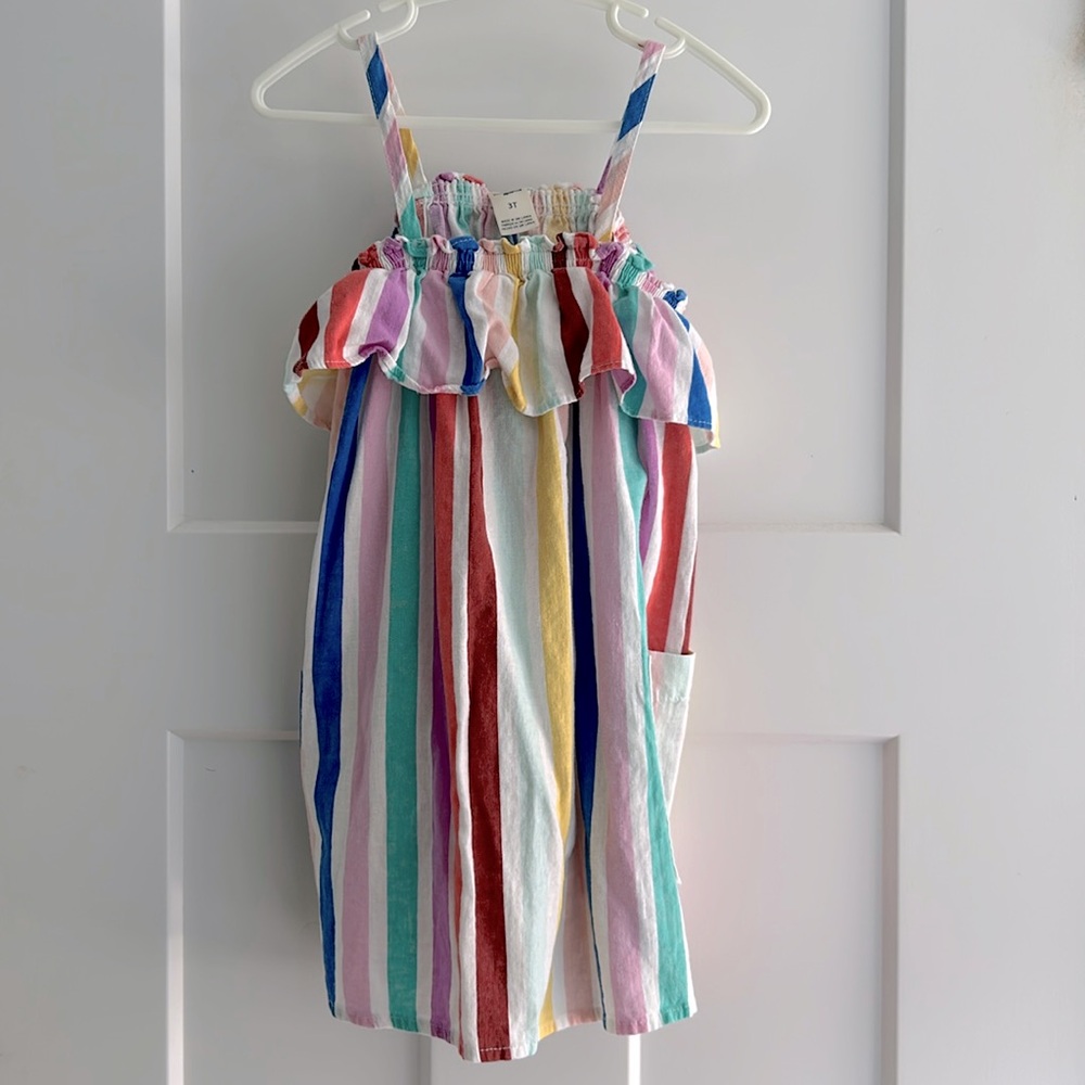 Toddler linen rainbow dress 3T